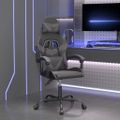 vidaXL Otočná herná stolička čierna a sivá umelá koža