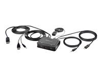 Remote Push Button/Hotkey Switching (C2-D46-UAC-CBL-KVM) - Prepínač KVM / audio / USB - kompaktný - 2 x KVM / zvuk / USB - 1 miestny používateľ - desktop