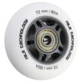 Matné kolieska NILS Extreme PU 72x24 82A s ložiskami ABEC 9, biele, 4 ks