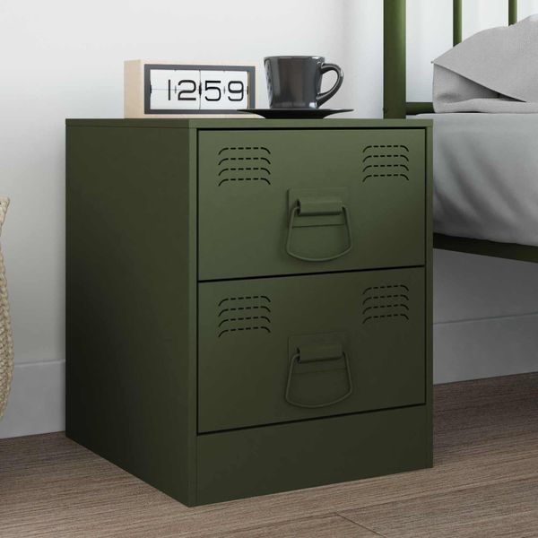 vidaXL Rukoväte na kuchyňu 12 pcs Olivová zelená 85 x 45 mm Kov