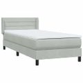 vidaXL Posteľný rám boxsping s matracom bledosivý 90x220 cm zamat