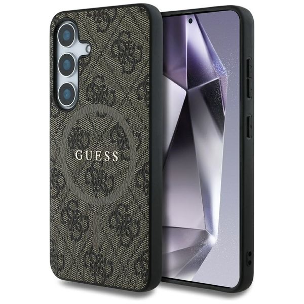 Obal Guess HC Magnetic PU 4G Ring Classic Logo pre Samsung Galaxy S25 hnedá