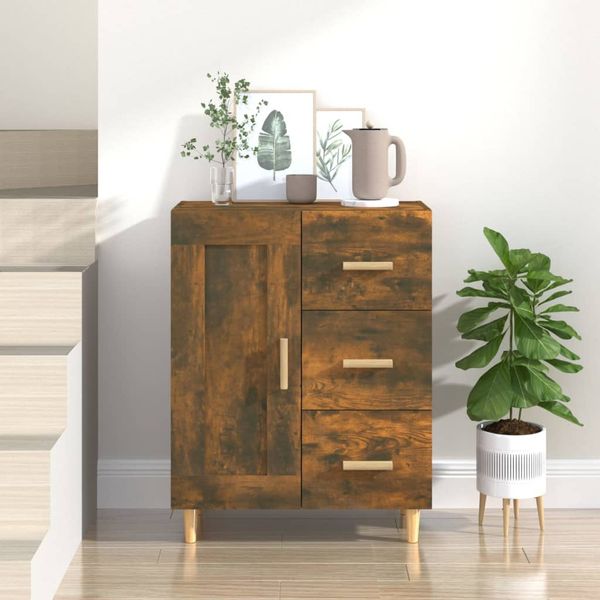 vidaXL Komoda dymový dub 69,5x34x90 cm spracované drevo
