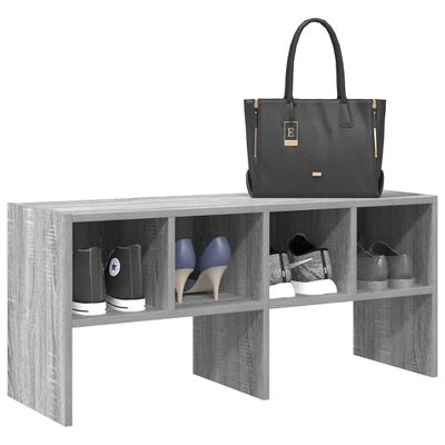 vidaXL Regál na topánky stohovateľné sivé sonoma 89,5x30x40 cm