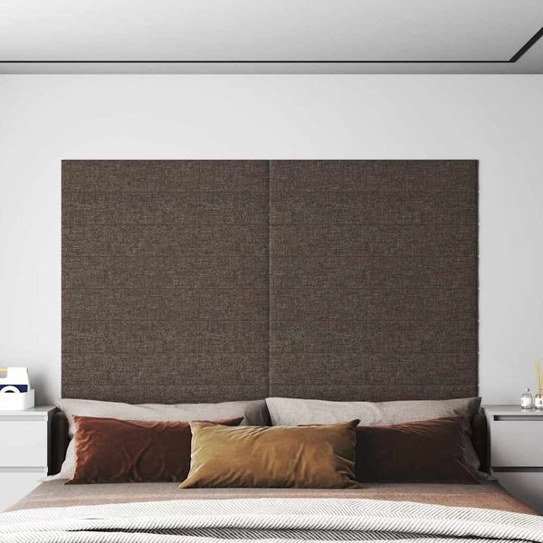 vidaXL Nástenné panely 12 ks sivohnedé 90x15 cm látka 1,62 m²
