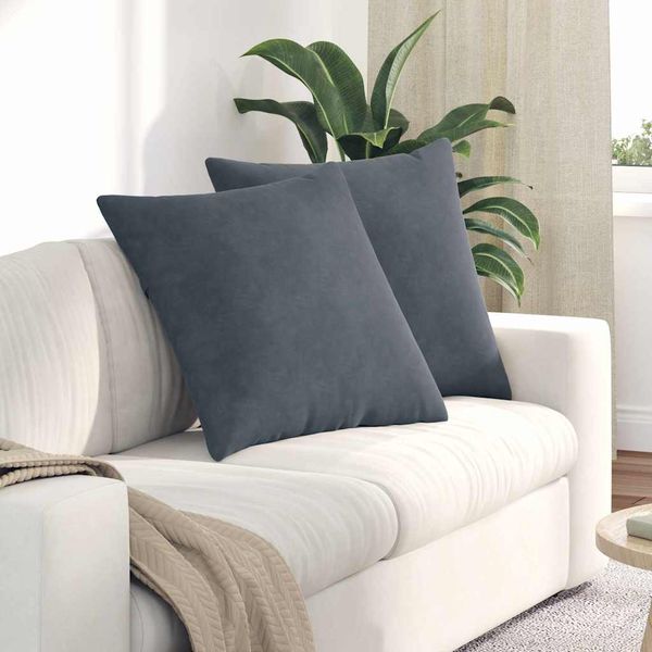 vidaXL Vankúše na pohovku 2 pcs Tmavo šedá 60 x 60 cm