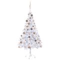 vidaXL Osvetlený umelý vianočný stromček+gule 150 cm, 380 vetvičiek