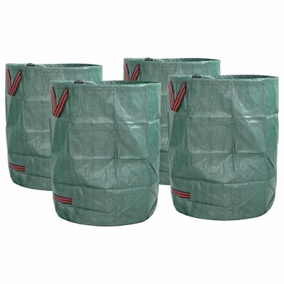 vidaXL Tašky na záhradný odpad 4 pcs Zelená 66 x 66 x 83,5 cm