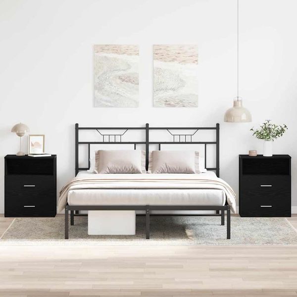 vidaXL Nočný stolík 2 pcs Čierny dub 50 x 32 x 60 cm Kompozitné drevo