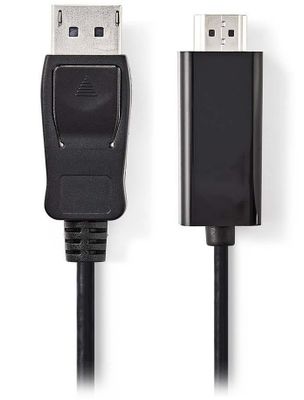 NEDIS kabel DisplayPort - HDMI/ zástrčka DisplayPort - zástrčka HDMI/ čierny/ bulk/ 3m Kábel, zástrčka DisplayPort, zástrčka HDMI, čierny, bulk, 3m