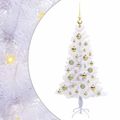 vidaXL Umelý vianočný stromček s 150 LED-i Biela 120 cm PVC a oceľ