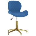 335044 vidaXL Swivel Dining Chair Blue Velvet