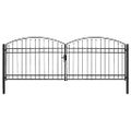 vidaXL Plotová brána ASSEN s dvojitými dverami a klenutým vrchom, oceľ 400x125 cm