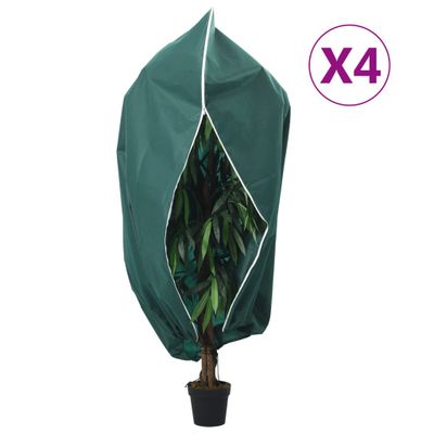 vidaXL Flísové kryty na rastliny so zipsom 4 ks 70 g/m² 1,2x1,8 m