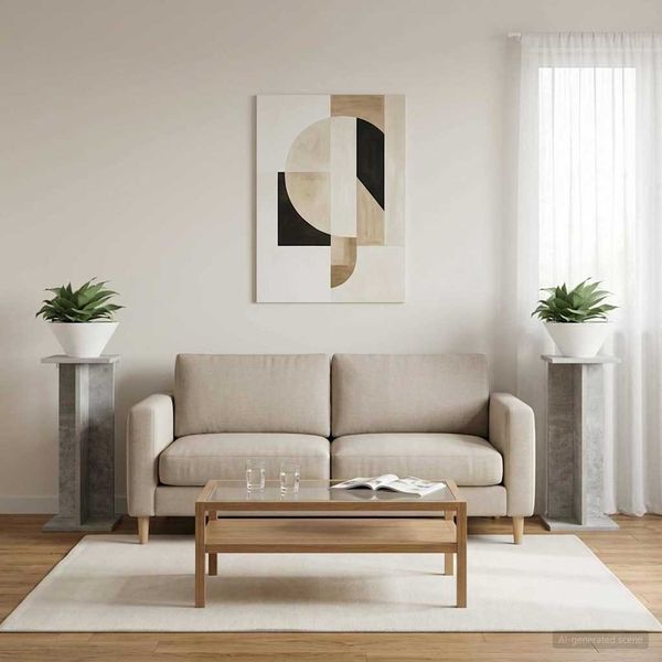 vidaXL Stojan na rastliny 2 pcs Betónovo Sivá 25 x 25,5 x 60,5 cm