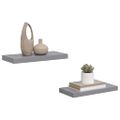vidaXL Plávajúce nástenné police 2 ks, sivé 50x23,5x3,8 cm, MDF