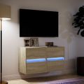vidaXL TV nástenné skrinky s LED svetlami 2 ks dub sonoma 41x31x45 cm