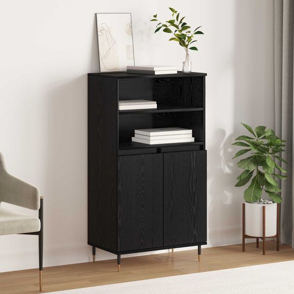 vidaXL Highboard Čierna 60 x 36 x 110 cm Kompozitné drevo