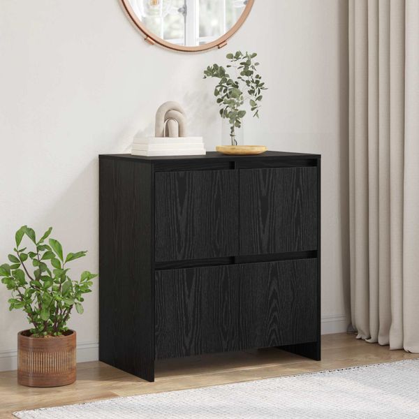 vidaXL Servírovacia skriňa Čierny dub 70 x 41 x 75 cm Kompozitné drevo