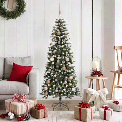vidaXL Umelý vianočný stromček Zelená 150 cm PVC, plast a oceľ