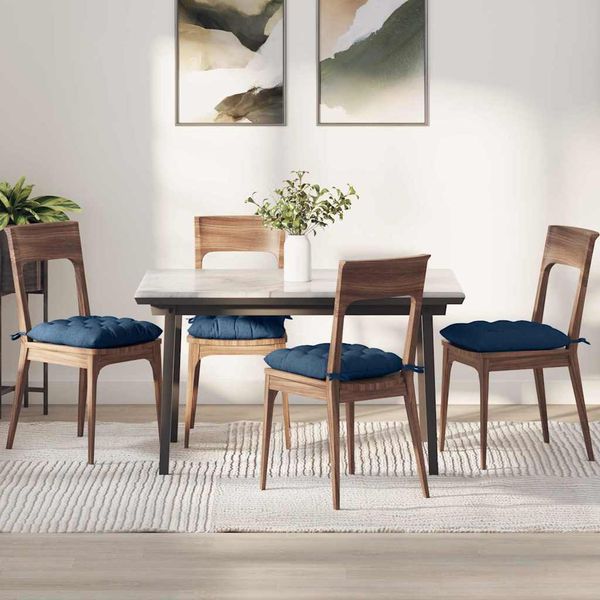 vidaXL Vankúše na sedenie 4 pcs Modrá 40 x 40 x 6 cm látka