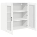 vidaXL Nástenný sklenený kabinet PORTO Biela 80 x 31 x 80 cm