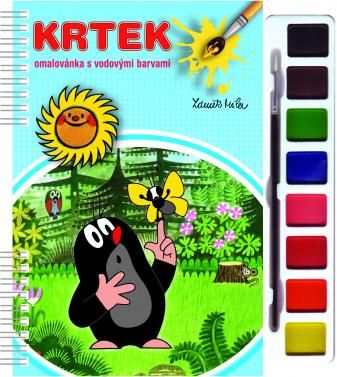 Omalovánka s farbami a štetcom Krtek