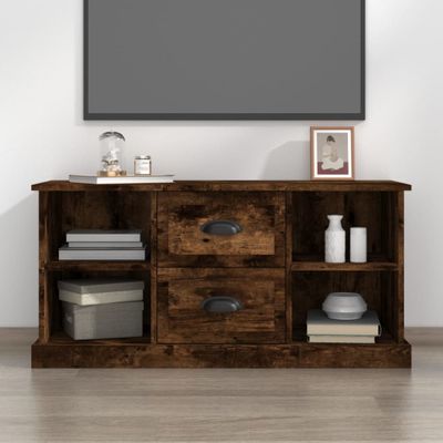 vidaXL TV skrinka dymový dub 99,5x35,5x48 cm kompozitné drevo