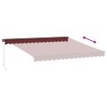 vidaXL Ručne zaťahovacia markíza s LED vínová 400x350 cm