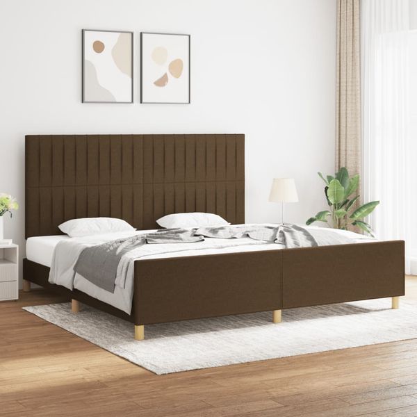 vidaXL Posteľ bez matraca tmavohnedá 200x200 cm látka