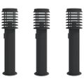 vidaXL Vonkajšie stojace lampy zásuvka 3 ks čierne 60 cm nehrdz. oceľ