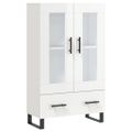 vidaXL Vysoká skrinka lesklá biela 69,5x31x115 cm kompozitné drevo
