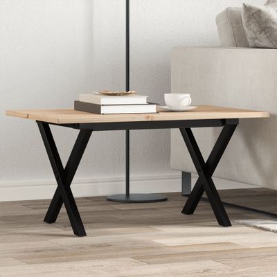 vidaXL Konferenčný stolík v tvare X 80x50x40 cm borovica a oceľ