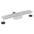 vidaXL Sprchový odtok s líniovým dizajnom Strieborná 60 cm