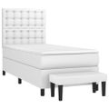 vidaXL Boxspring posteľ s matracom biela 80x200 cm umelá koža