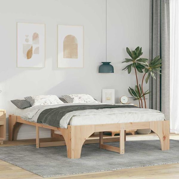 vidaXL Rám postele Hnedá 160 x 200 cm Masívne borovicové drevo