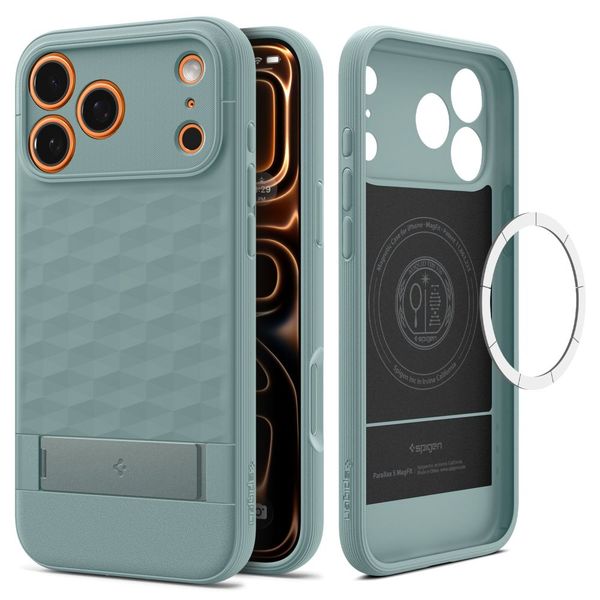 Puzdro Spigen Parallax „S“ Mag Magsafe pre iPhone 17 Pro Sage Green