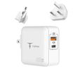 Wall charger t-phox mega T-PP09 gan pd 65W usb/usb-c white
