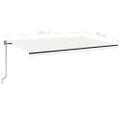 vidaXL Automatická markíza, LED a senzor vetra 500x300 cm, krémová