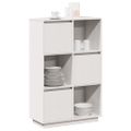 vidaXL Vysoká skrinka biela 74x35x117 cm masívna borovica