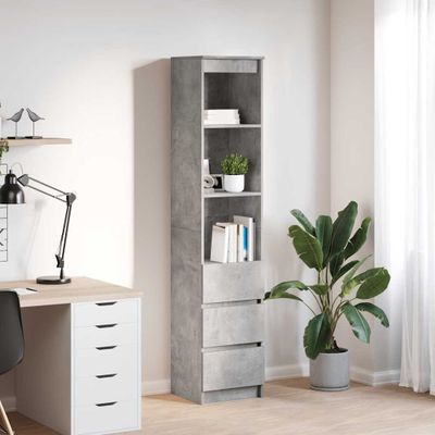 vidaXL Highboard Concrete Grey 37,5x35x180 cm Konštrukčné drevo