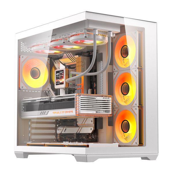 Počítačová skriňa DarkFlash C280 (biela) + 7 ventilátorov