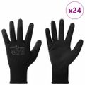 vidaXL Pracovné rukavice 24 ks Čierna 10 / xl Polyester