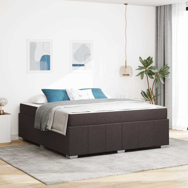 vidaXL Rám postele s matracmi Tmavohnedá 180 x 200 cm látka