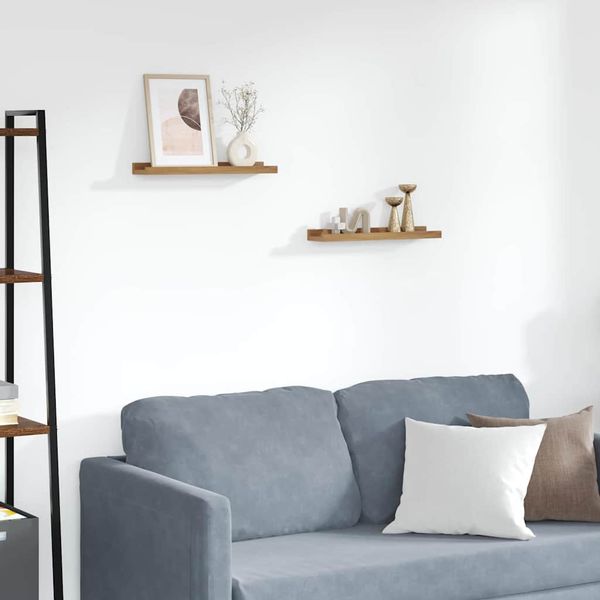 vidaXL Stenná polica 2 pcs Hnedá 40 x 9 x 3 cm Kompozitné drevo
