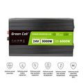 Green Cell INVGC24P3000LCD automobilový menič napätia 24V/230V 3000W/6000W, LCD displej