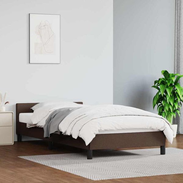vidaXL Posteľný rám s čelom bez matraca hnedý 80x200 cm