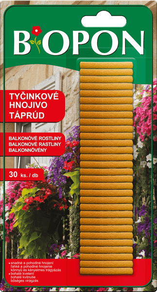 BOPON 1212 tyčinkové hnojivo na balkónové rastliny 30 ks
