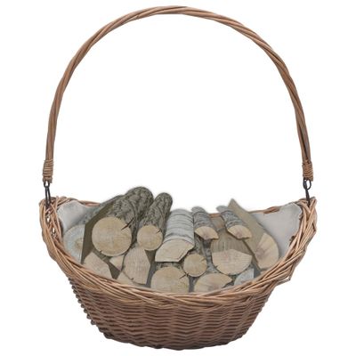 vidaXL Kôš na drevo s rúčkou 57x46,5x52 cm hnedý vŕbový