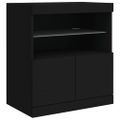 vidaXL Komoda s LED svetlami čierna 60x37x67 cm